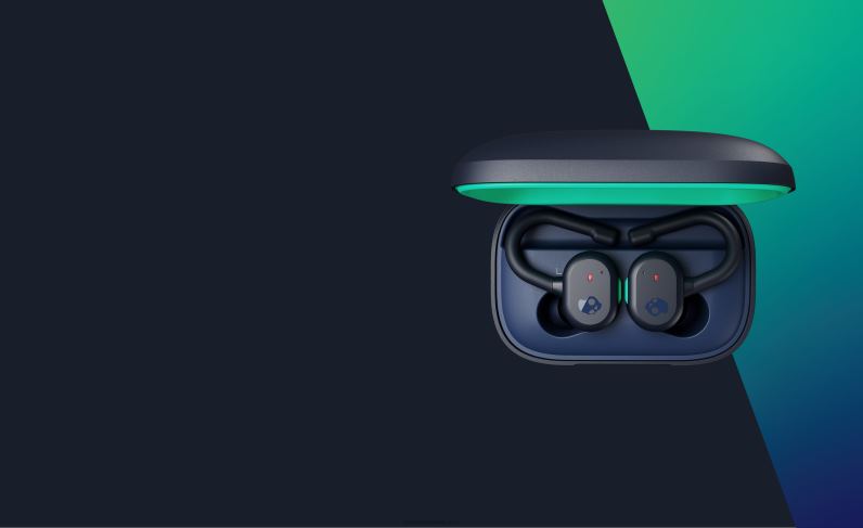 Täiendatavad tehnoloogiliselt turvaliselt sobivad push-aktiivsed tõelised juhtmevabad kõrvaklapid TP86D13 tumesinine/roheline Skullcandy