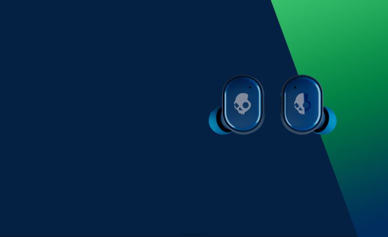 Täiendatud tehnilised esmaklassilised heli jahvatavad tõelised juhtmevabad kõrvaklapid TP86D12 tumesinine/roheline Skullcandy