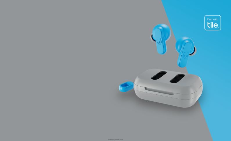 Väikesed võimsad leitavad peenraha 2 tõelist juhtmevaba kõrvaklappi TP86D28 helehall/sinine Skullcandy